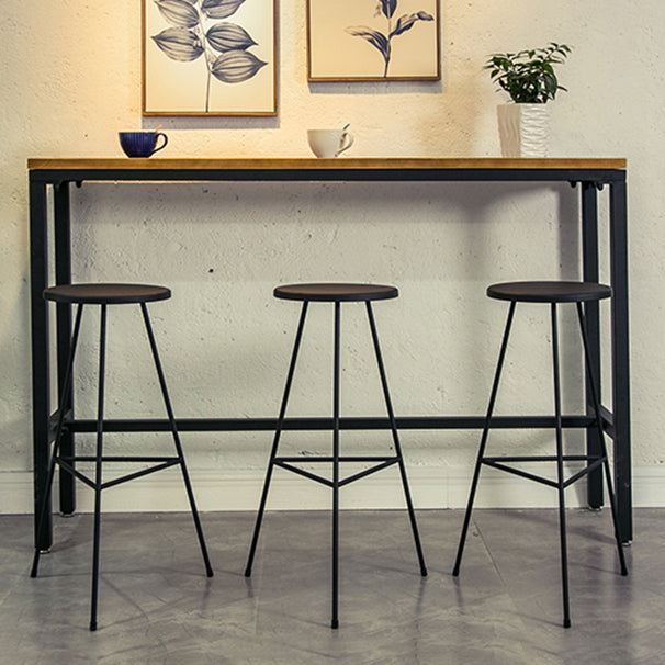 Industrial Rectangle Bar Table Set 1/2/7 Pcs Brown Wooden Bar Table Set