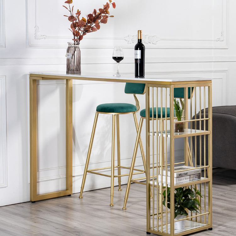 Glam Style Stone Pub Dining Set 1/2/3 Pcs Rectangular Pub Set for Indoor