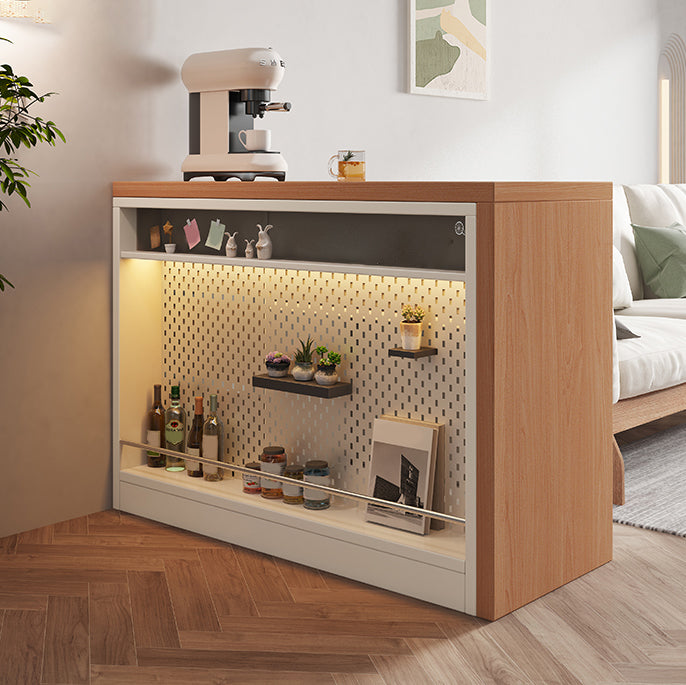 Modern Rectangle Wood Counter Table 2 Pieces Bar Table Set for Living Room