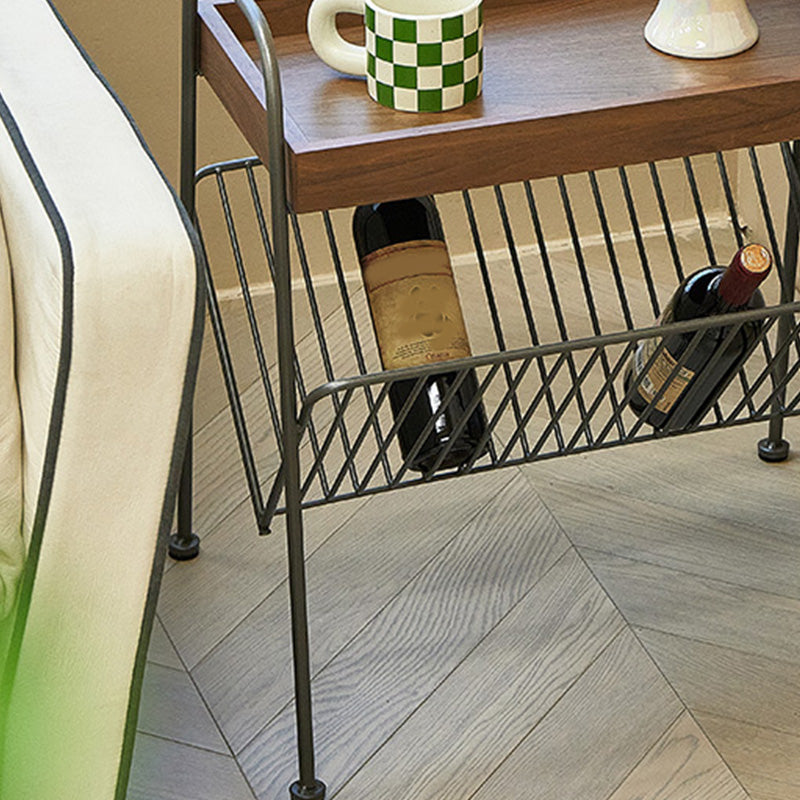 Modern Side Table Solid Wood Accent Side Table with Tray Top