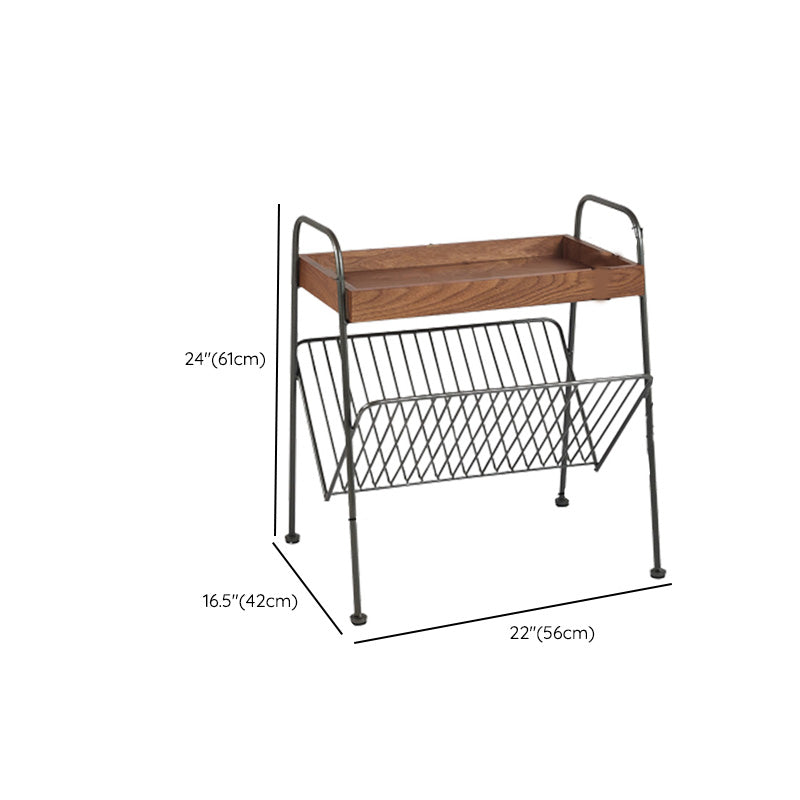 Modern Side Table Solid Wood Accent Side Table with Tray Top
