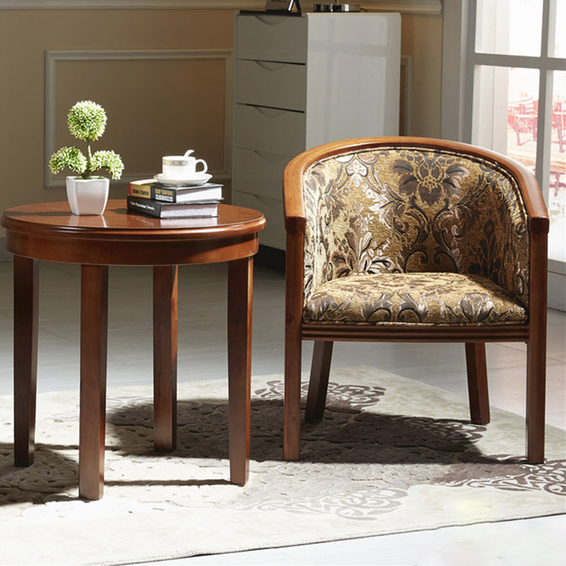 Brown Solid Wood Frame Dining Arm Chair Indoor Upholstered Arm Chair