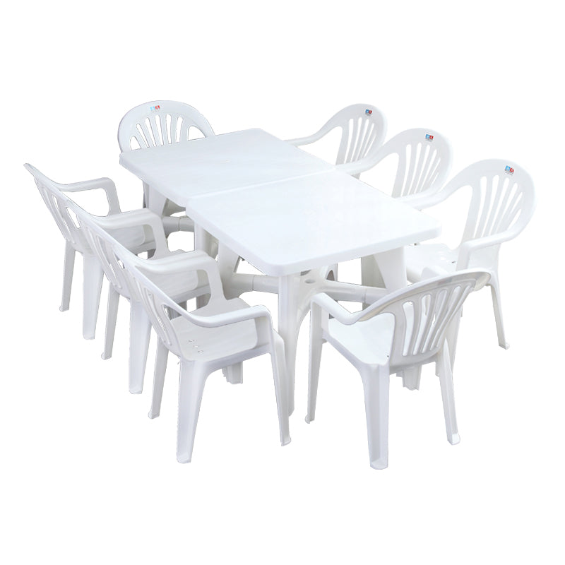Modern Style Geometric Courtyard Table Plastic Waterproof Outdoor Table