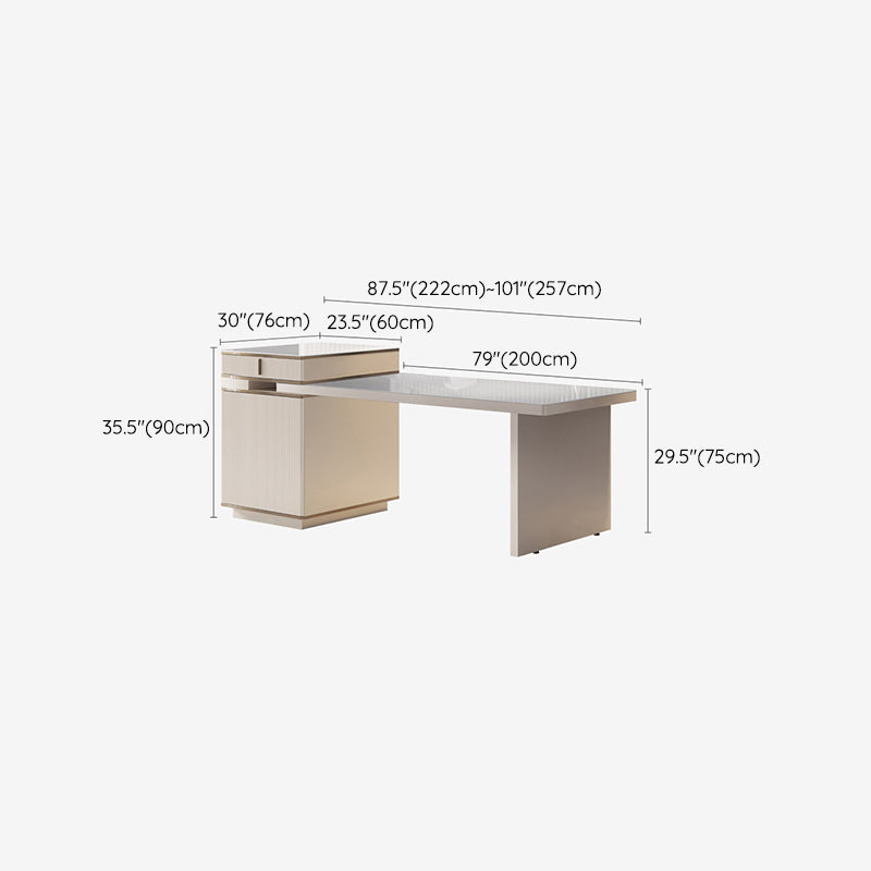 Rectangle Stone Top Dining Table Extendable Dining Table for Dining Room
