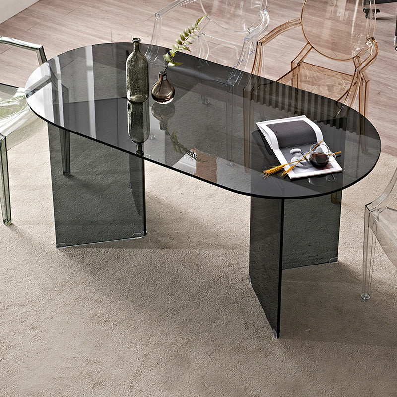Modern Tempered Glass Dining Table Glass Base for Dining Room