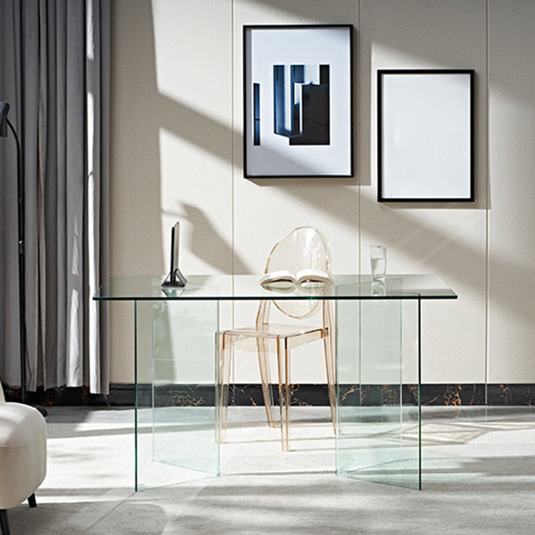 Modern Tempered Glass Dining Table Glass Base for Dining Room
