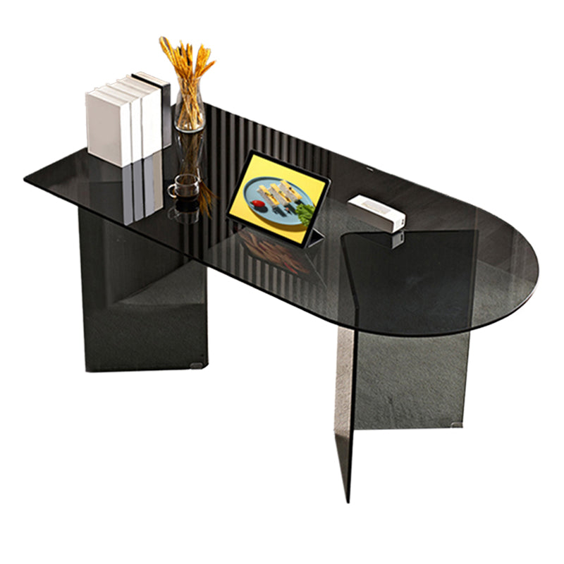 Modern Tempered Glass Dining Table Glass Base for Dining Room