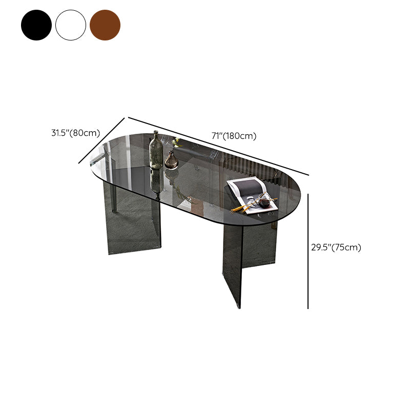 Modern Tempered Glass Dining Table Glass Base for Dining Room