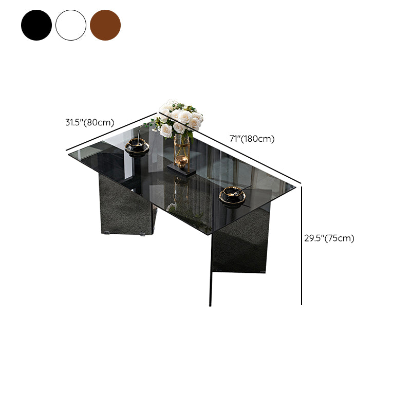 Modern Tempered Glass Dining Table Glass Base for Dining Room