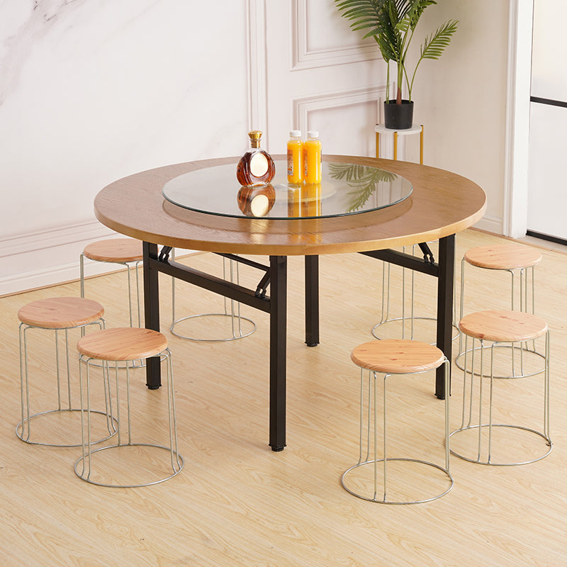 Round Folding Table Tripod Base Dining Table for Kitchen Dining Room