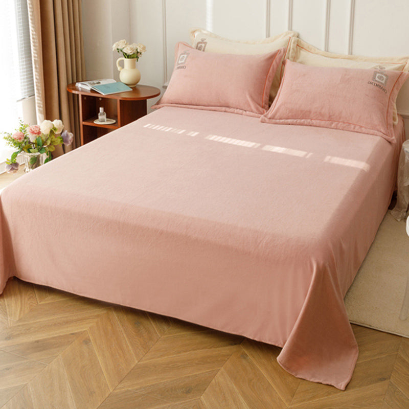 Elegant Bed Sheet Set Cotton Solid Color Fitted Sheet for Bedroom