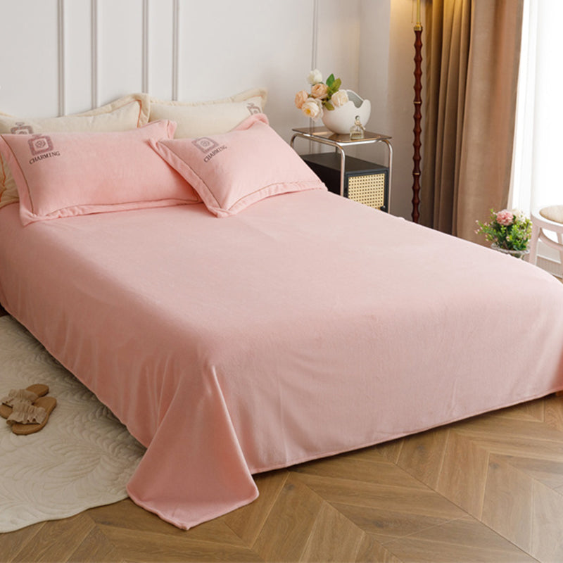 Elegant Bed Sheet Set Cotton Solid Color Fitted Sheet for Bedroom