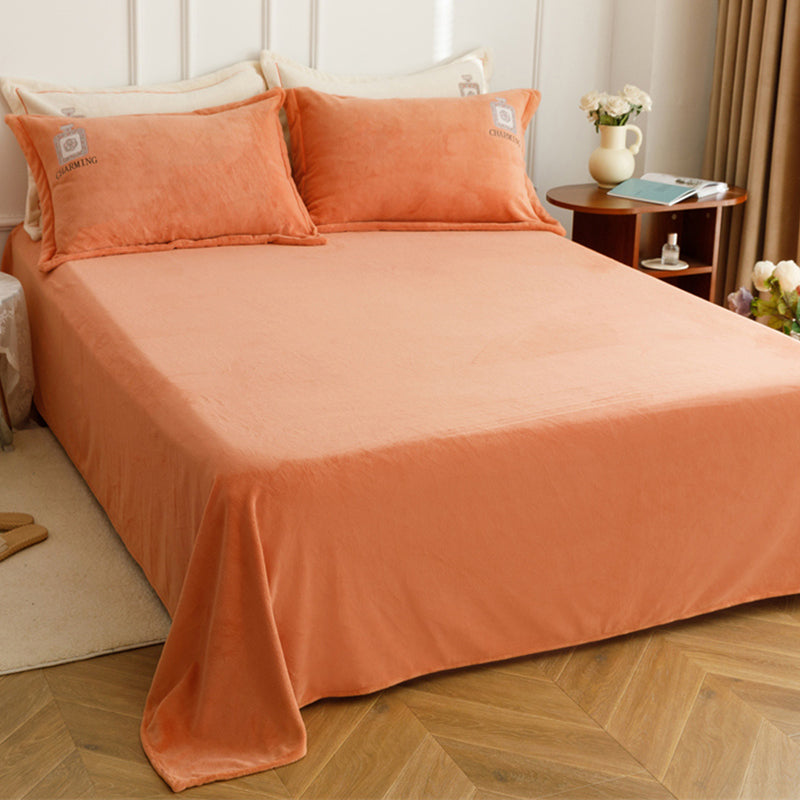 Elegant Bed Sheet Set Cotton Solid Color Fitted Sheet for Bedroom