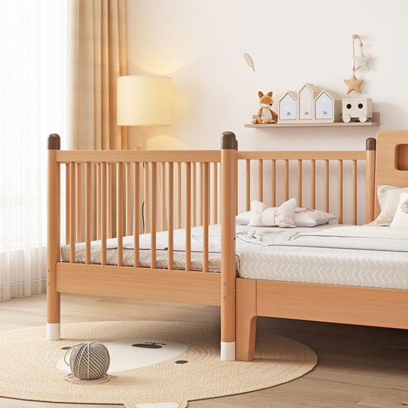 Traditional Wooden Nursery Bed Rectangle Pure Color Baby Crib