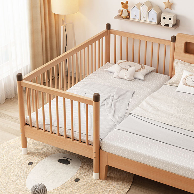 Traditional Wooden Nursery Bed Rectangle Pure Color Baby Crib