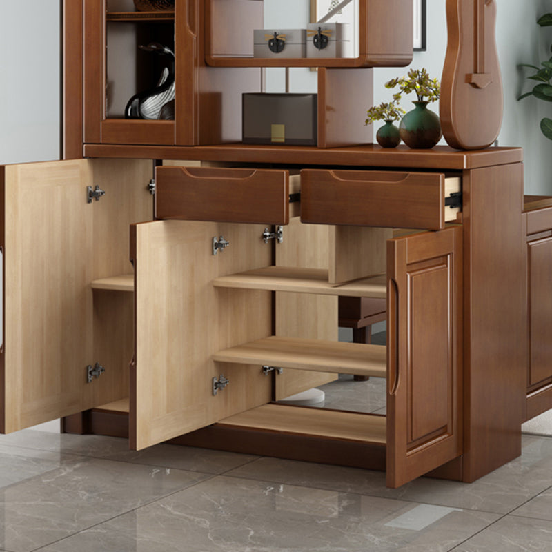 Solid Wood Cabinet 14.96" Wide Accent Cabinet with Drawers and Shelves