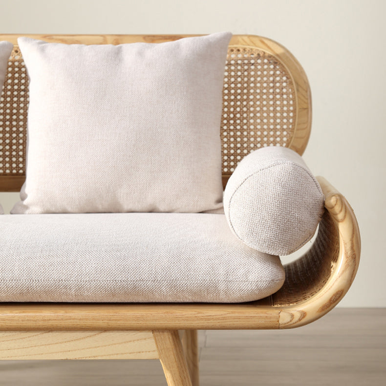 Tropical Corduroy Sofa in Solid Wood Linen Sofa for Living Room
