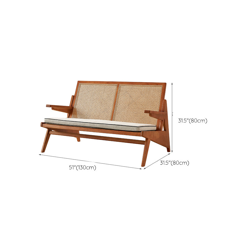 Tropical Corduroy Sofa in Solid Wood Linen Sofa for Living Room
