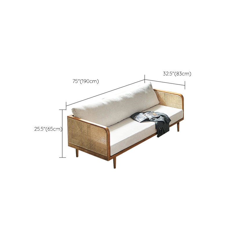 Tropical Corduroy Sofa in Solid Wood Linen Sofa for Living Room