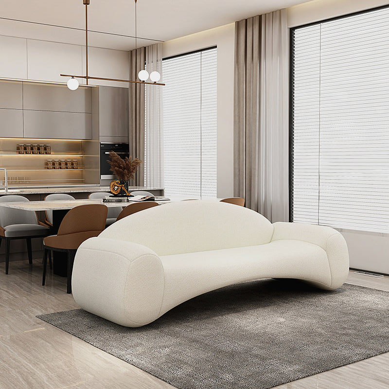 Scandinavian Seating White Cushions Standard Recessed Arm Living Room Sofa