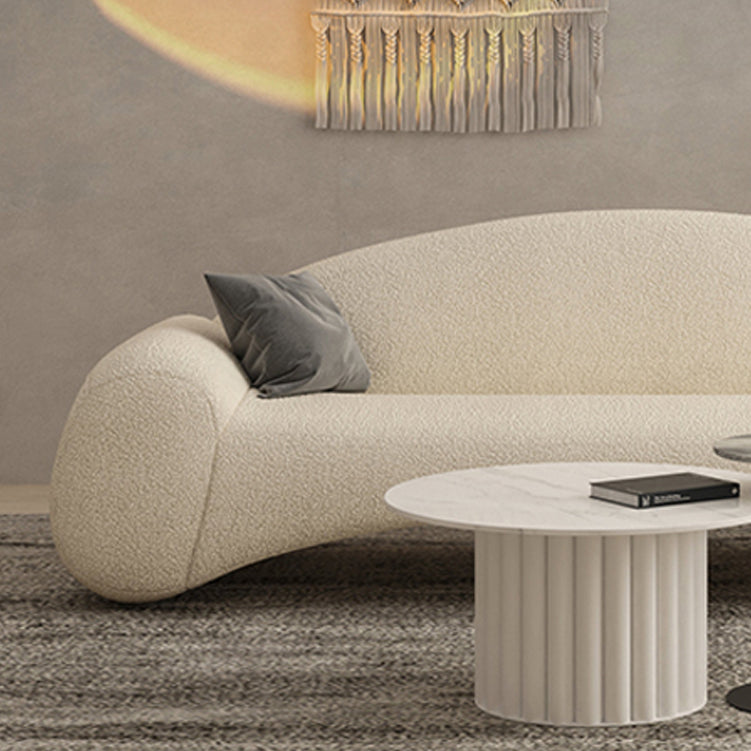 Scandinavian Seating White Cushions Standard Recessed Arm Living Room Sofa