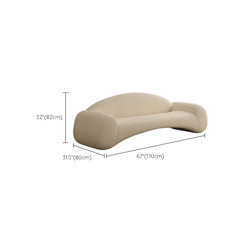 Scandinavian Seating White Cushions Standard Recessed Arm Living Room Sofa