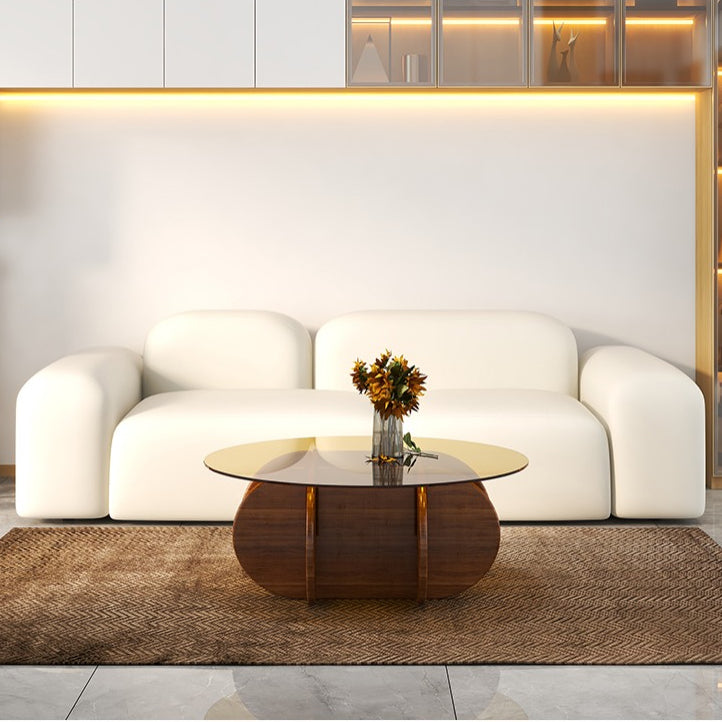 Scandinavian Sofa Fabric White Cushions Standard Square Arm Living Room Seating