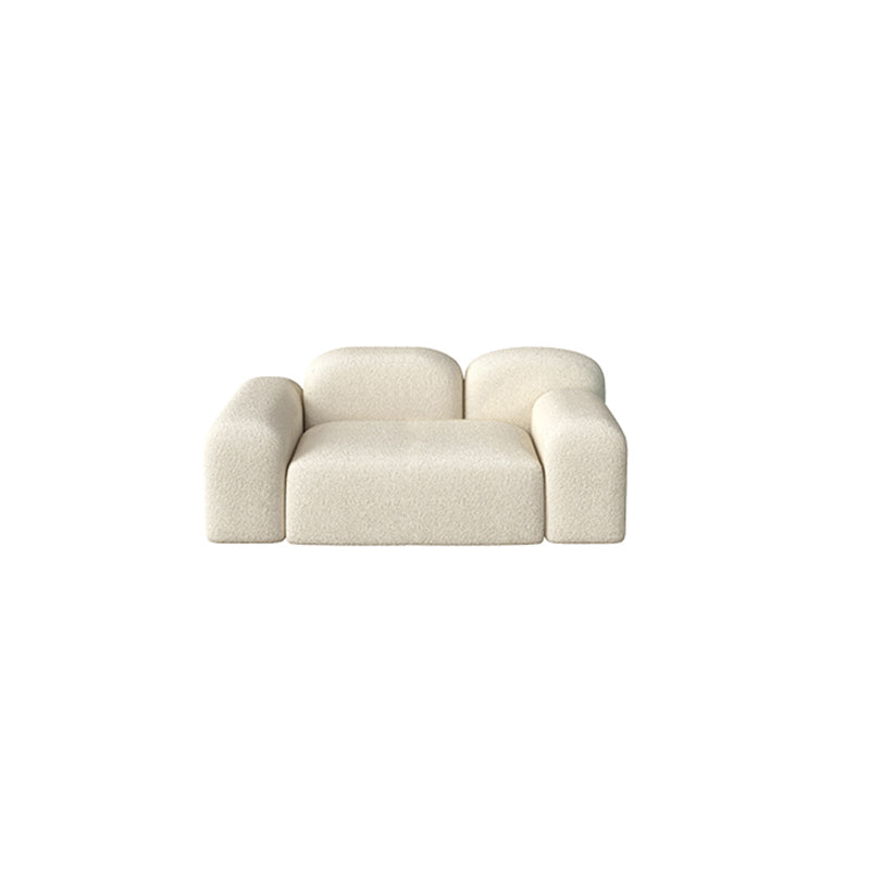 Scandinavian Sofa Fabric White Cushions Standard Square Arm Living Room Seating