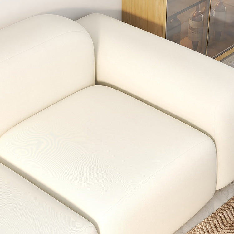 Scandinavian Sofa Fabric White Cushions Standard Square Arm Living Room Seating
