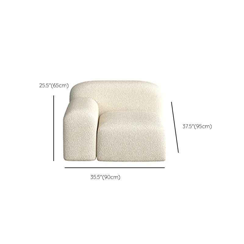 Scandinavian Sofa Fabric White Cushions Standard Square Arm Living Room Seating