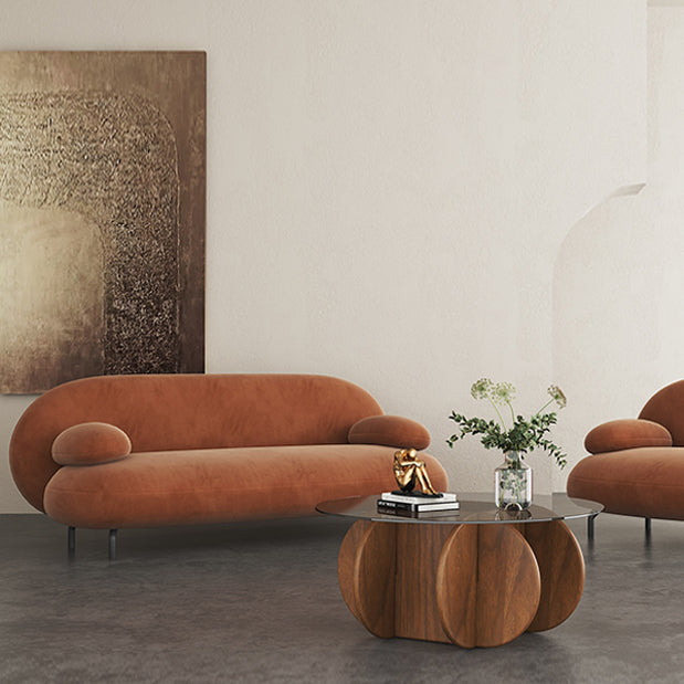 Scandinavian Settee Leather Living Room Pillow Top Arm Cushions Seating