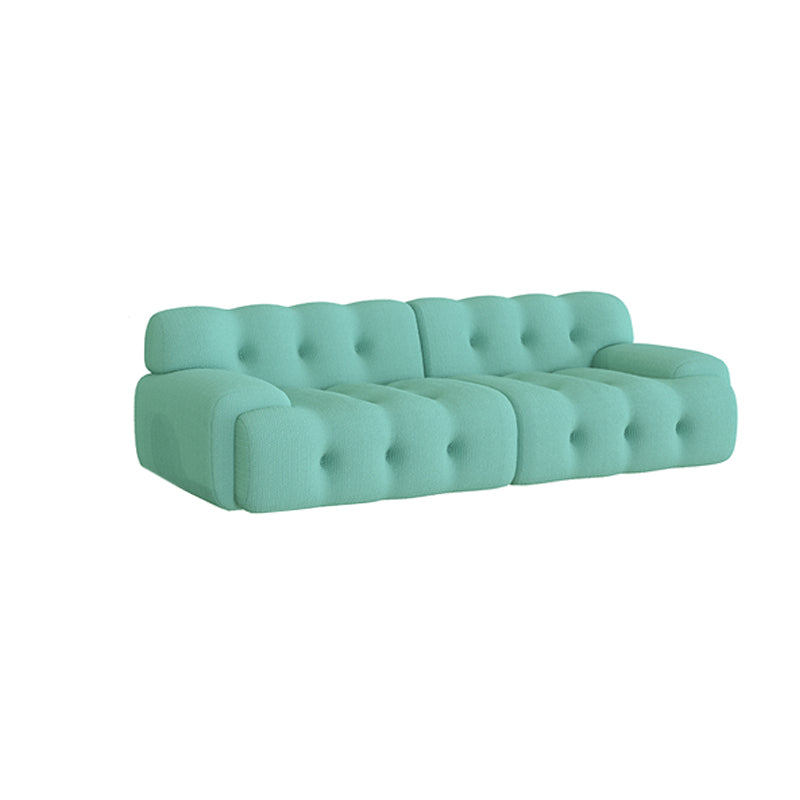 Scandinavian Seating Fabric Living Room Recessed Arm Tufted Standard Sofa