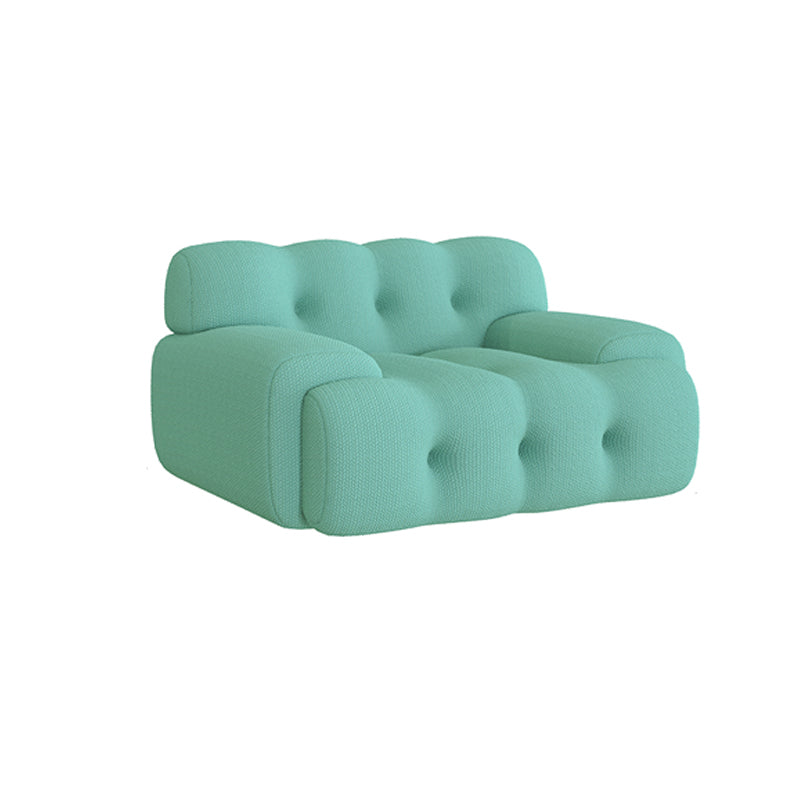 Scandinavian Seating Fabric Living Room Recessed Arm Tufted Standard Sofa