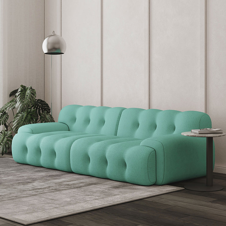 Scandinavian Seating Fabric Living Room Recessed Arm Tufted Standard Sofa