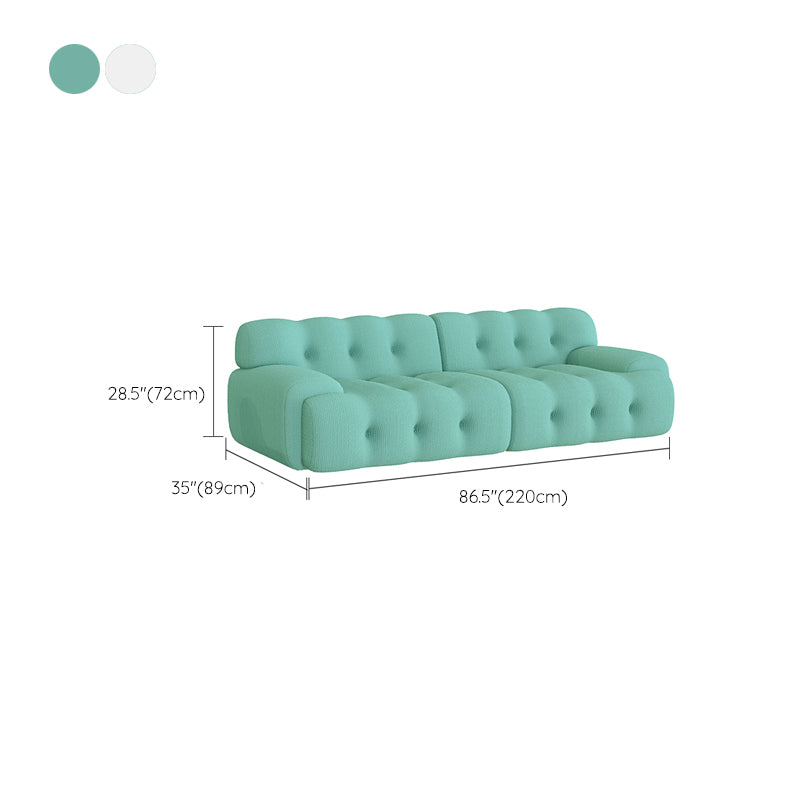 Scandinavian Seating Fabric Living Room Recessed Arm Tufted Standard Sofa