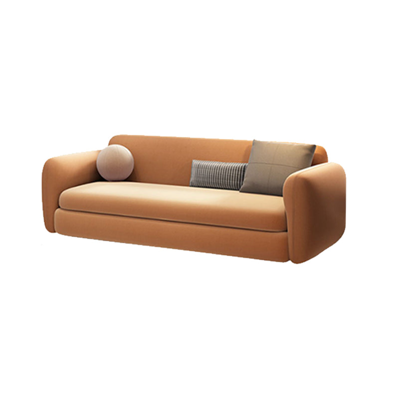 Scandinavian Settee Leather Living Room Cushions Square Arm Slipcovered Sofa Bed