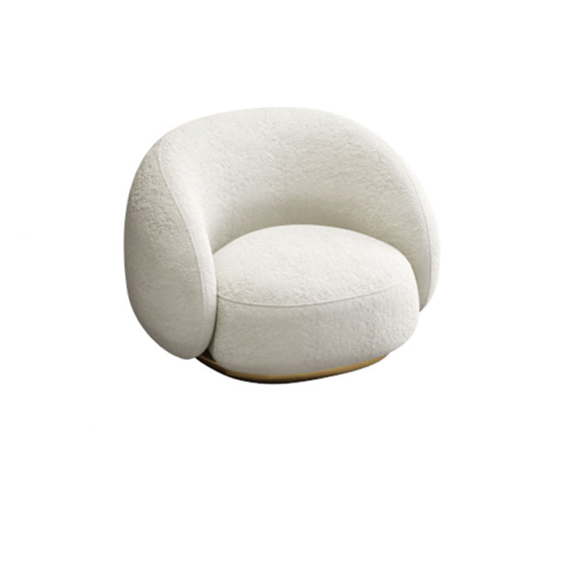 Scandinavian Sofa Fabric White Living Room Tuxedo Arm Cushions Curved Settee