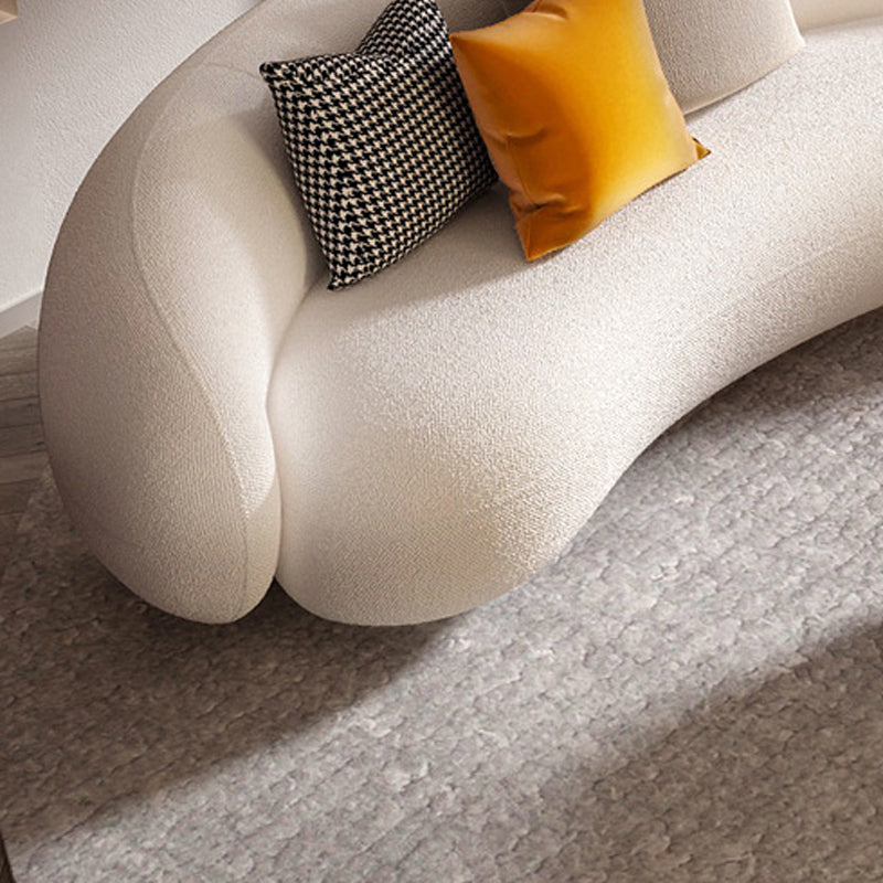 Scandinavian Sofa Fabric White Living Room Tuxedo Arm Cushions Curved Settee