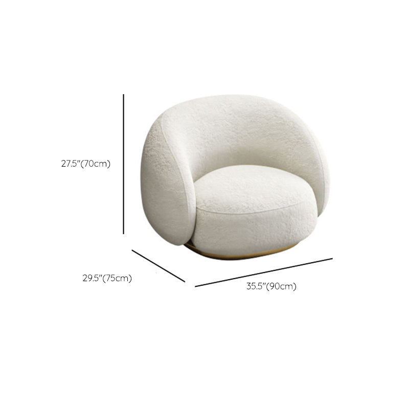 Scandinavian Sofa Fabric White Living Room Tuxedo Arm Cushions Curved Settee
