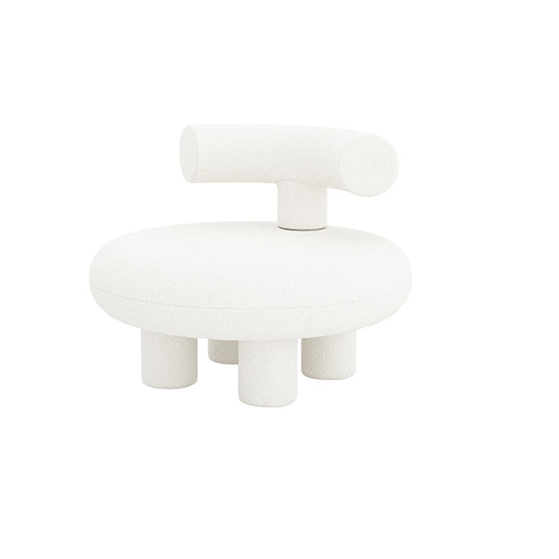 Scandinavian Settee Fabric Tuxedo Arm Cushions Living Room White Seating