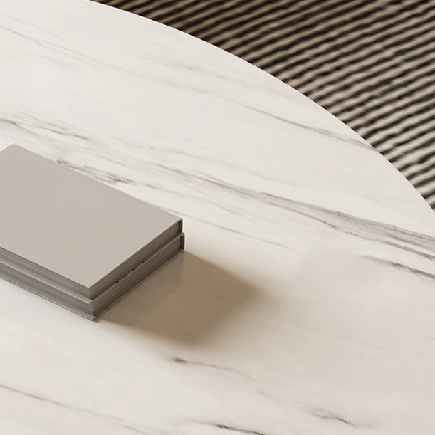Glam Metal Abstract Base Cocktail Table Slate Top Coffee Table