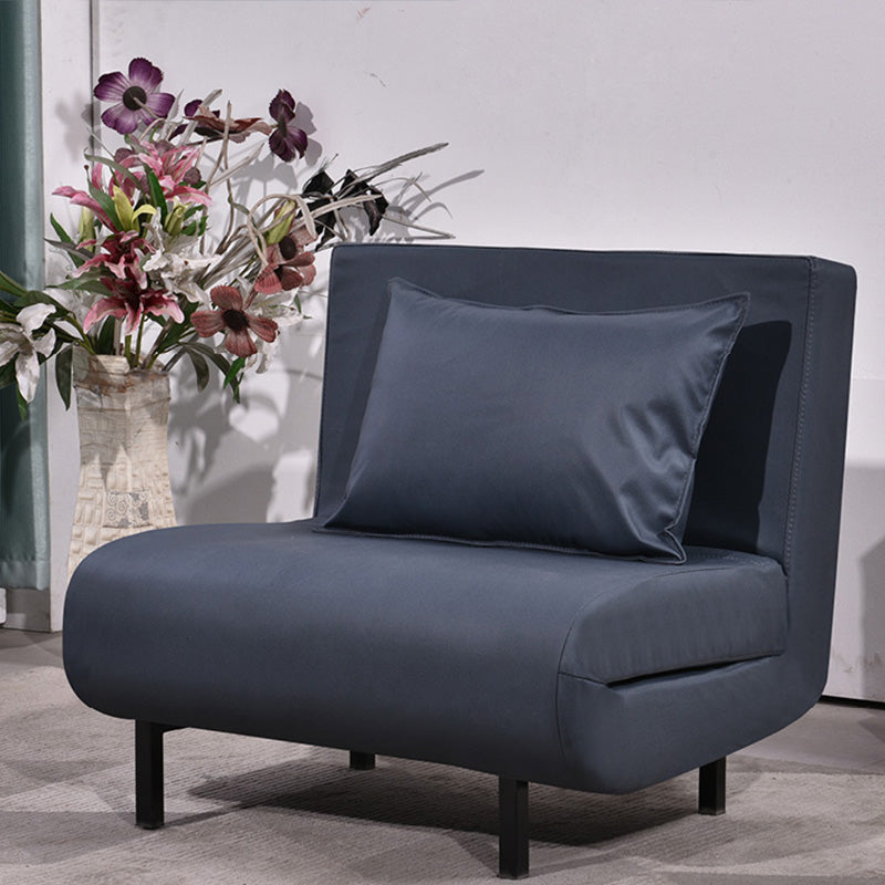 Contemporary Convertible Sofas with Tight Back in Faux Leather/Linen Blend
