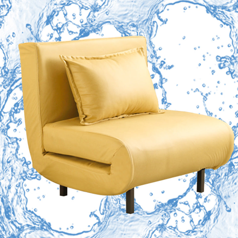 Contemporary Convertible Sofas with Tight Back in Faux Leather/Linen Blend