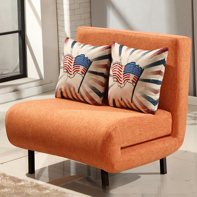 Contemporary Convertible Sofas with Tight Back in Faux Leather/Linen Blend