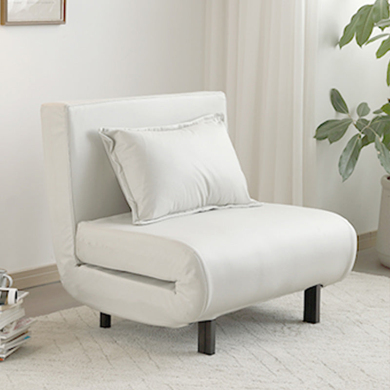 Contemporary Convertible Sofas with Tight Back in Faux Leather/Linen Blend