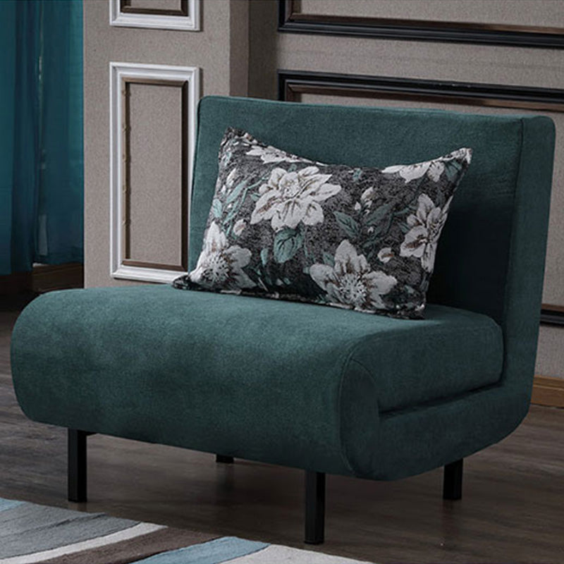 Contemporary Convertible Sofas with Tight Back in Faux Leather/Linen Blend