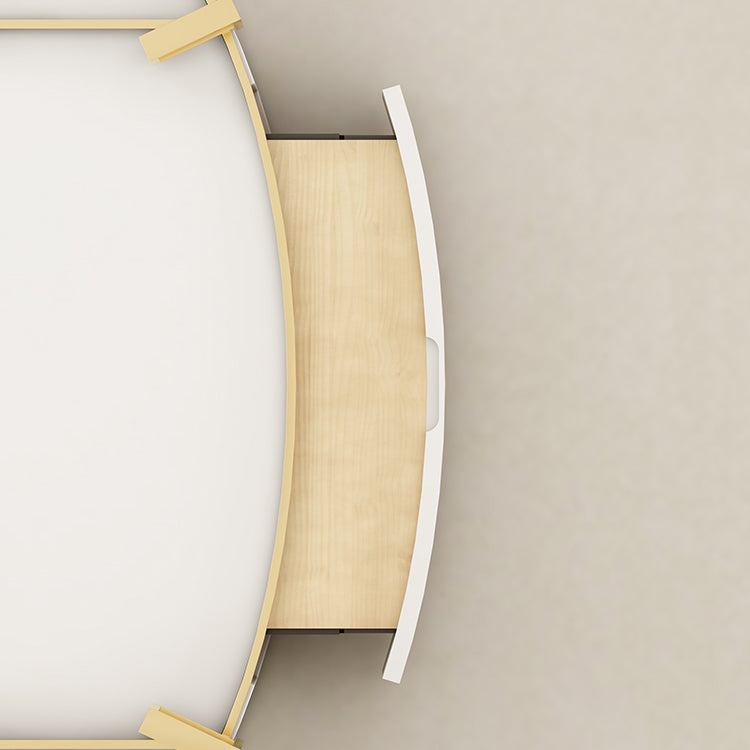 4 Legs Coffee Table Oval Slate Top Cocktail Table with Drawer