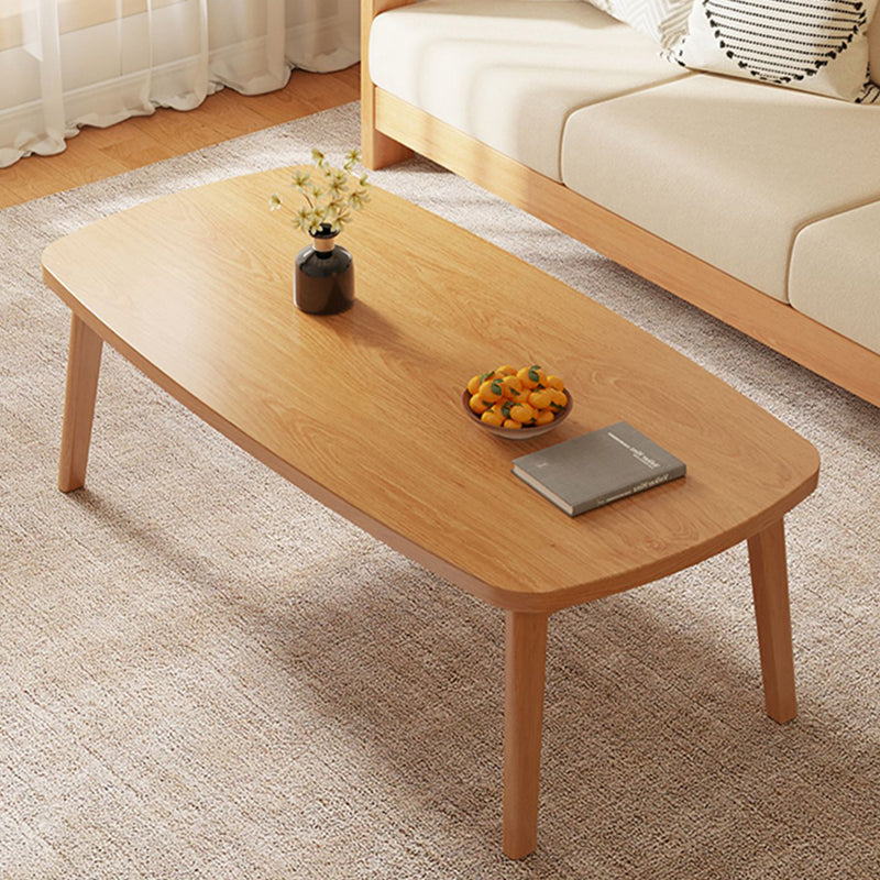 Simple Solid Wood Rectangular Coffee Table 4 Legs Folding Cocktail Table