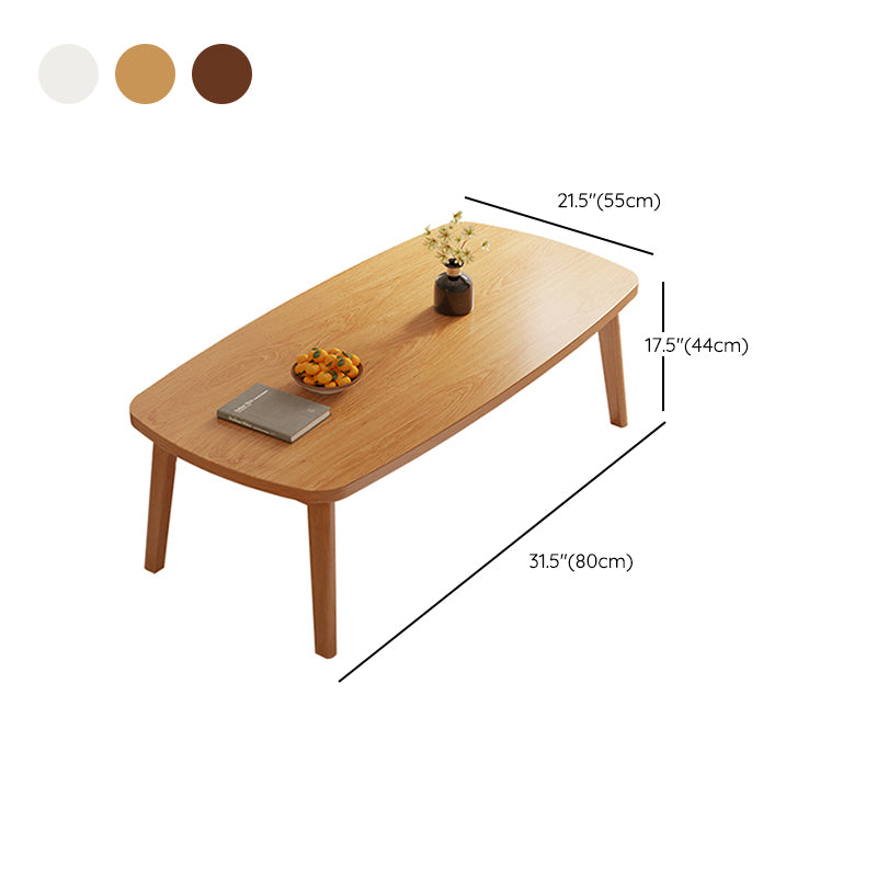Simple Solid Wood Rectangular Coffee Table 4 Legs Folding Cocktail Table