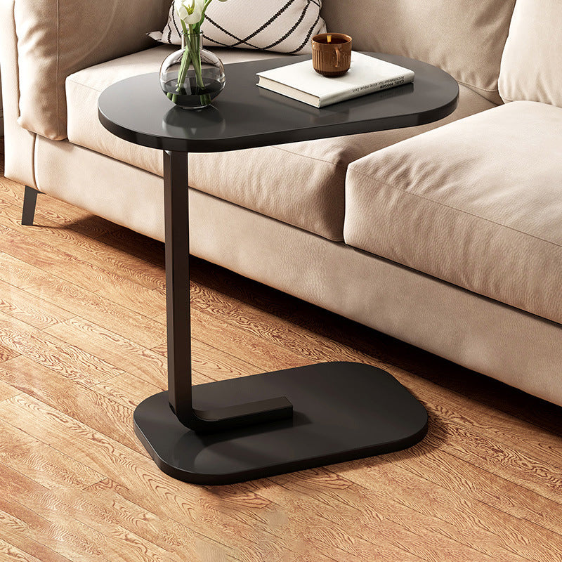 23.6" Tall C-shape End Table Wooden Accent Side Table for Living Room